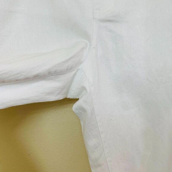 Inc Women's Plus Size Fringed Cropped Jeans Mid Rise 28W White Straight Leg - Picture 6 of 9